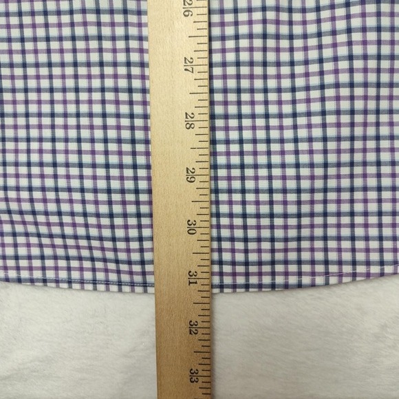 Eton Shirt Mens 16 41 Purple Blue Check Contemporary Dress Long Sleeve Cotton - Picture 9 of 12